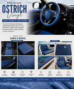 Load image into Gallery viewer, Blue ostrich faux vinyl Marine grade UV resistance waterproof Fabric
