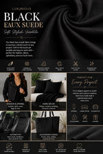 Load image into Gallery viewer, Black micro faux suede upholstery fabric BY THE YARD 58" Wide No Stretch
