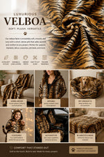 Load image into Gallery viewer, Siberian Tiger Dark Gold Animal print Velboa Fabric BY THE YARD 60" Wide
