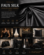 Load image into Gallery viewer, Black Shantung Dupioni Faux Silk two tone fabric BY THE YARD 54" wide
