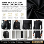 Load image into Gallery viewer, Black Polyester Scuba Crepe Fabric | Double Knit Stretch Crepe | Dressmaking, Apparel, Crafts &amp; DIY Fabric by the Yard
