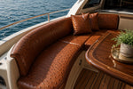 Load image into Gallery viewer, Ostrich, Chestnut faux vinyl Marine grade UV resistance waterproof Fabric

