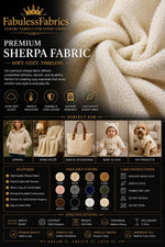 Load image into Gallery viewer, Ivory Sherpa Fabric by the Yard – Soft Faux Sheepskin Fleece – Cozy Plush Fabric for Blankets, Jackets, Upholstery, Crafts &amp; Winter Sewing
