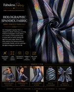 Load image into Gallery viewer, Striped 1” Broken Glass Spandex Fabric – 4 Way Stretch Dancewear, Swimwear, Costume, Activewear Fabric by the Yard
