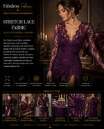 Load image into Gallery viewer, Plum Vintage Stretch Floral Lace fabric 4 way  By The Yard
