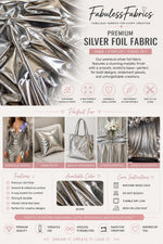 Load image into Gallery viewer, Silver Metallic chorme Foil 4 way Stretch fabric BY THE YARD swimwear dancewear costume 60" Wide
