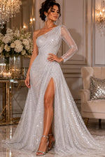 Load image into Gallery viewer, White Beaded Sequin with pearls by the Yard, Glitter Mesh, Prom Dress Fabric
