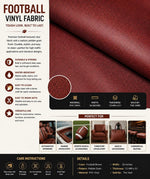 Load image into Gallery viewer, Football Upholstery Faux Leather Vinyl Fabric | Indoor Outdoor Durable Vinyl by the Yard | Upholstery Material
