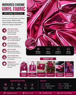 Load image into Gallery viewer, Fuchsia Chrome Mirror Glossy Vinyl Leatherettes Fabric for Shoes Bags Clothing Upholstery Sewing

