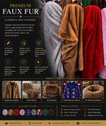 Load image into Gallery viewer, Faux Fur Fabric by the Yard – Ultra Soft Plush Upholstery Material for Blankets, Pillows, Throws, Costumes &amp; Home Décor
