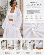 Load image into Gallery viewer, White Cotton Gauze Lightweight Fabric | Soft Breathable Double Gauze Cloth by the Yard | DIY Sewing, Baby Blankets, Scarves, Apparel, Crafts
