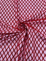 Load image into Gallery viewer, Red Diamond Sequin Mesh sequin fabric , Prom Dress , Evening Gown Material
