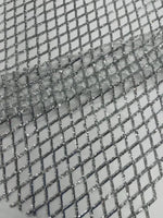 Load image into Gallery viewer, Silver Diamond Sequin Mesh sequin fabric , Prom Dress , Evening Gown Material
