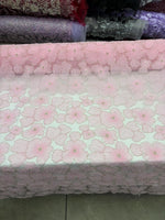 Load image into Gallery viewer, Pink 3D Floral Lace Fabric by the Yard
