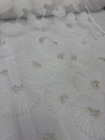 Load image into Gallery viewer, White 3D Floral Lace Fabric by the Yard
