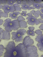 Load image into Gallery viewer, Lavender 3D Floral Lace Fabric by the Yard
