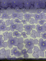Load image into Gallery viewer, Lavender 3D Floral Lace Fabric by the Yard
