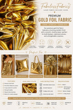 Load image into Gallery viewer, Gold Metallic Spandex Foil Fabric – Shiny Stretch Fabric for Costumes, Dancewear, Swimwear, Crafts, DIY Sewing
