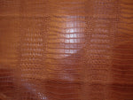 Load image into Gallery viewer, Vinyl Faux Leather Crocodile Nile Mocha embossed Faux vinyl fake upholstery fabric sold per yard 54" Wide
