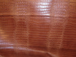Load image into Gallery viewer, Vinyl Faux Leather Crocodile Nile Mocha embossed Faux vinyl fake upholstery fabric sold per yard 55" Wide
