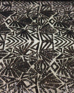 Load image into Gallery viewer, Sequin Fabric Black 4 way Stretch Snowflake  Geometric Shinny Sequin Sold fabric by the yard 54" Wide
