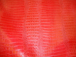 Load image into Gallery viewer, Vinyl Leather Crocodile Nile Watermelon embossed upholstery fabric sold per yard 54" Wide
