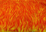 Load image into Gallery viewer, Faux Fake Fur Spiked Red, Orange on Yellow 3 Tone 60 Inch Wide Fabric By the Yard
