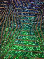 Load image into Gallery viewer, Sequins Lace Multi color Geometric Designer Bombshell Stretch Sequins Lace Sold By The Yard
