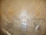 Load image into Gallery viewer, Vinyl faux fake Leather Alligator Glossy 2 tone CREAM GOLD  Metallic Embossed shinny upholstery fabric sold BTY 54" Wide
