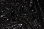 Load image into Gallery viewer, Satin Iridescent Shimmer Crushed Dress wedding tablecloth Satin Fabric BLACK / 54" Wide / Sold By the yard
