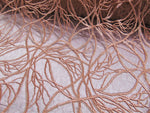 Load image into Gallery viewer, Peach Vein Embroidered Sheer Sequin Lace 52” Wide || Fabric by the Yard
