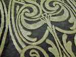 Load image into Gallery viewer, Olive Art Nouveau Sequin Damask Lace Mesh Back  52" Wide || Fabric by the Yard

