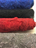 Load image into Gallery viewer, Gray Mauve Scalloped Beaded Edge Hand Lace 51" Wide || Fabric by the Yard
