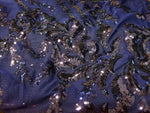 Load image into Gallery viewer, Navy Blue Nude SUTRA Sequin Stretch Mesh 55" Wide || Fabric by the Yard
