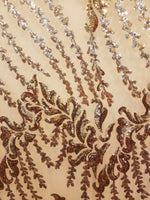 Load image into Gallery viewer, Gold Eggnog SUTRA Sequin Strech Mesh 55" Wide || Fabric by the Yard
