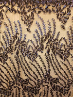 Load image into Gallery viewer, Navy Blue Nude SUTRA Sequin Stretch Mesh 55" Wide || Fabric by the Yard
