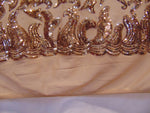 Load image into Gallery viewer, Bronze Nude SUTRA Sequin Stretch Mesh 55" Wide || Fabric by the Yard
