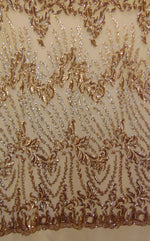 Load image into Gallery viewer, Gold Eggnog SUTRA Sequin Strech Mesh 55" Wide || Fabric by the Yard
