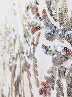 Load image into Gallery viewer, Silver Nude SUTRA Sequin Stretch Mesh 55" Wide || Fabric by the Yard
