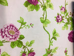 Load image into Gallery viewer, Pink and Purple Garden Flower White Poly Cotton 60” Wide || Fabric by the Yard
