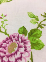Load image into Gallery viewer, Pink and Purple Garden Flower White Poly Cotton 60” Wide || Fabric by the Yard
