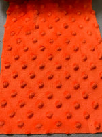 Load image into Gallery viewer, Neon Orange Soft Minky Dimple Dot Faux Fur Fabric 60” || Fabric by the Yard

