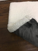 Load image into Gallery viewer, Ivory Sherpa Memory Foam Pet Bed Gray Minky Back 18"x24" || Home Décor
