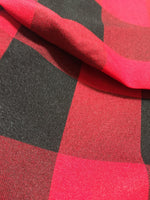 Load image into Gallery viewer, Red Black Checker Print Gingham Polyester Poplin 59" Wide || Fabric by the Yard
