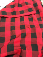 Load image into Gallery viewer, Red Black Checker Print Gingham Polyester Poplin 59" Wide || Fabric by the Yard
