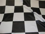 Load image into Gallery viewer, Checkered Flag 5.5" Dull Bridal Satin Polyester 60" Wide || Fabric by the Yard
