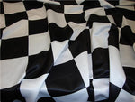 Load image into Gallery viewer, Checkered Flag 5.5" Dull Bridal Satin Polyester 60" Wide || Fabric by the Yard
