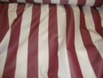 Load image into Gallery viewer, Burgundy White Striped 600 Denier Waterproof UV Protection Polyester Canvas 60" Wide || Sunbrella Fabric by the Yard

