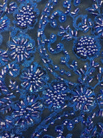 Load image into Gallery viewer, Royal Floral Stem Scalloped Beaded Edge Hand Lace 52” Wide || Fabric by the Yard
