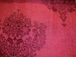 Load image into Gallery viewer, Set of 2 Magenta Alessio Damask Metallic Embossed Faux Vinyl Zipper 18"x18" Pillow Cases || Home Decor
